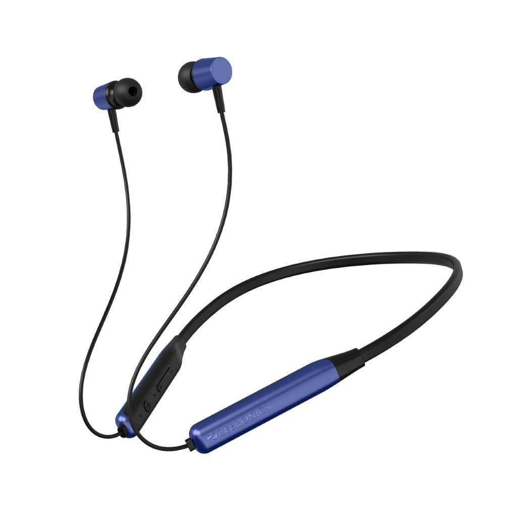 ZEBRONICS Zeb-Lark ​Wireless ​in Ear​ ​Neckband Earphone​ ​with BT 5.0, Rapid Fast Charging, Up to 17H Battery Life, Dual Pairing, Call Function, Splash Proof, Magnetic Earpiece (Blue) 1