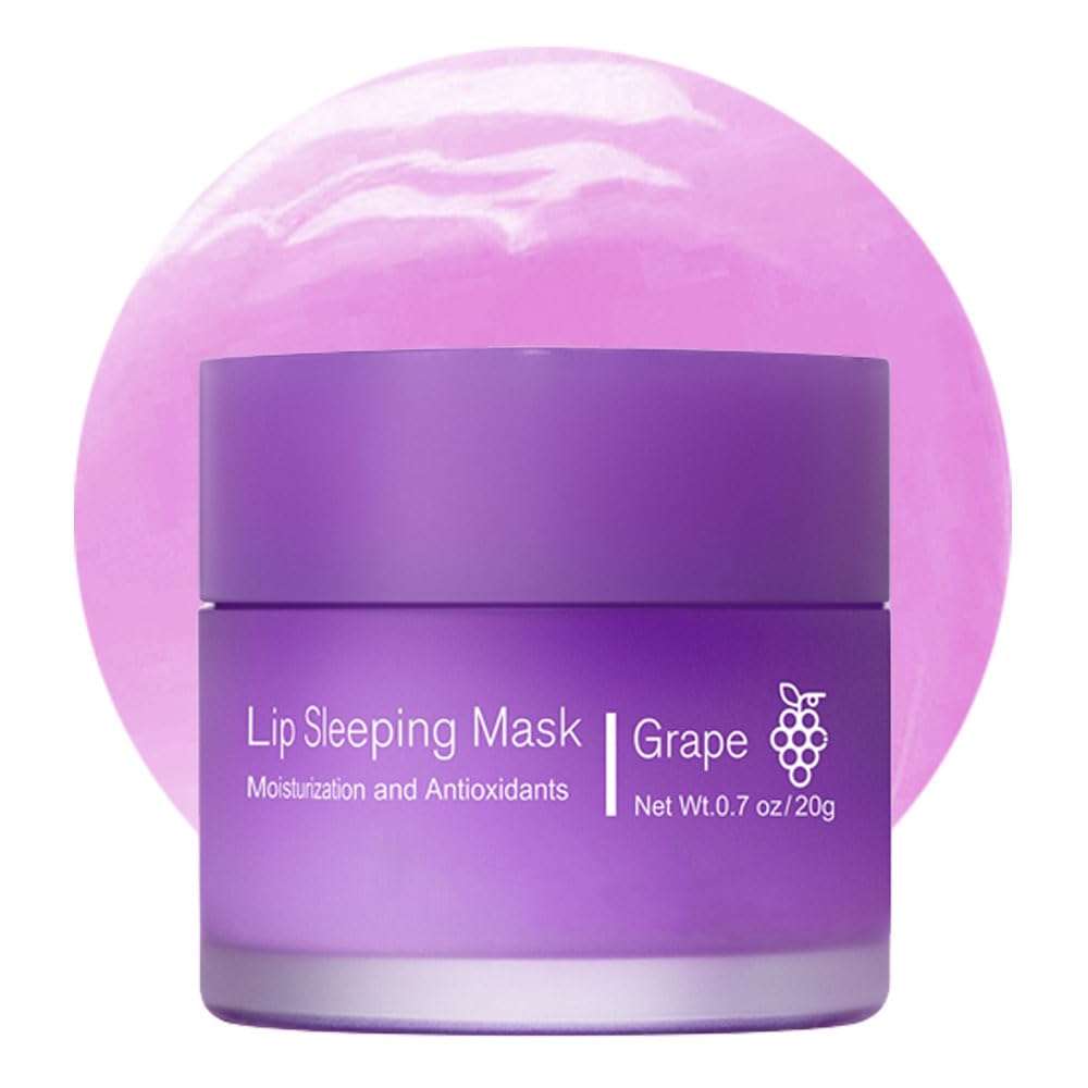 Sleeping lip mask, Nourish & Hydrate Lip Mask, Lip Balm, Lip Oil, Lip Skin Care, Hydrating, Moisturizing Lip Lines Night Sleep Anti-chapped Lip Cream (Grape) 1