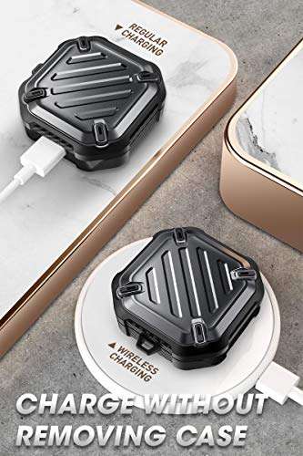 SUPCASE Unicorn Beetle Pro Series Case Designed for Galaxy Buds Live 2020 Release, Full-Body Rugged Protective Case with Carabiner (Black) 6