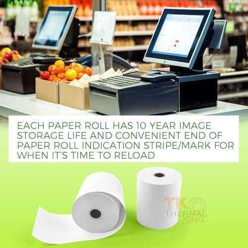 TK Thermal King, (30 Rolls) 3 1/8" x 230' Thermal Paper, POS Receipt Paper for Retail Business Cash Register, Fits Most Credit Card Terminal Point Of Sale 6