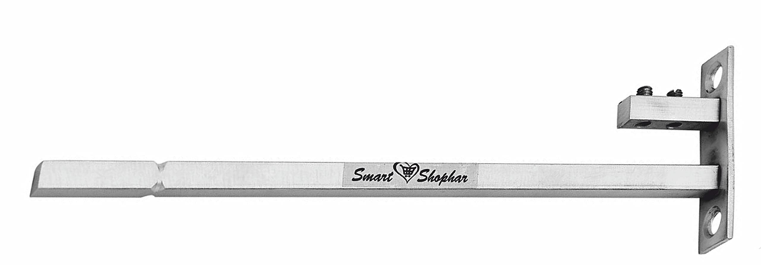 Smart Shophar Stainless Steel F Type Square Glass Shelf Bracket 12 Inches 12 MM Silver, Pack of 2 Sets / Sleek and Functional / Ideal for Showrooms or Retail Spaces / Mounting Hardware 2