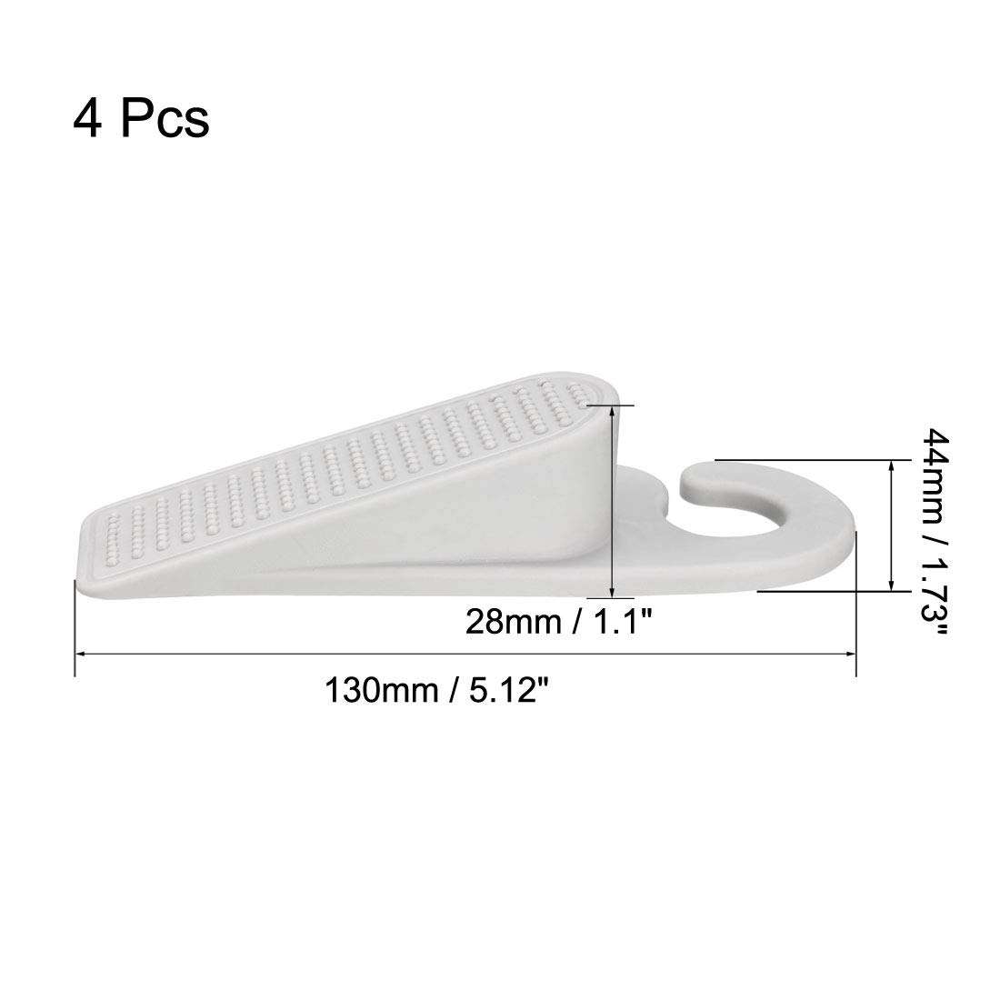 uxcell Rubber Door Stopper Door Stop Wedge Floor Anti-Slip Doorstop Lock with Hook Gray 4pcs 2