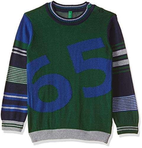 United Colors of Benetton Baby Boys' Knitwear (18A105EQ1732G_902_1Y_Green and Blue)