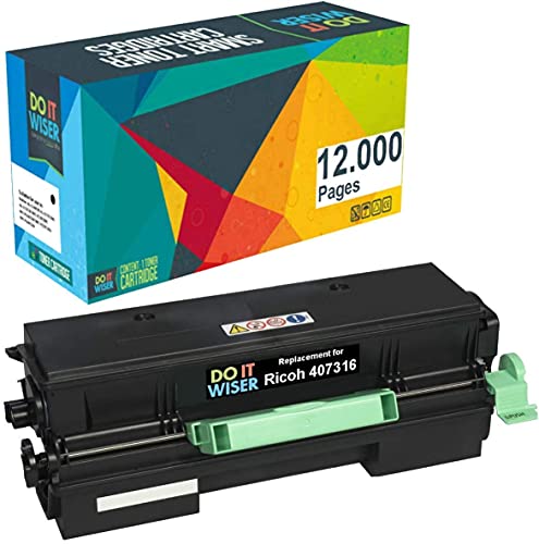 Do it Wiser Compatible Black Printer Toner Cartridge Replacement for Ricoh 407316 Ricoh SP 4510DN SP 3600DN SP 3600DN SP 3600SF SP 3610SF SP 4510SF SP 4500HA - High Yield 12,000 Pages