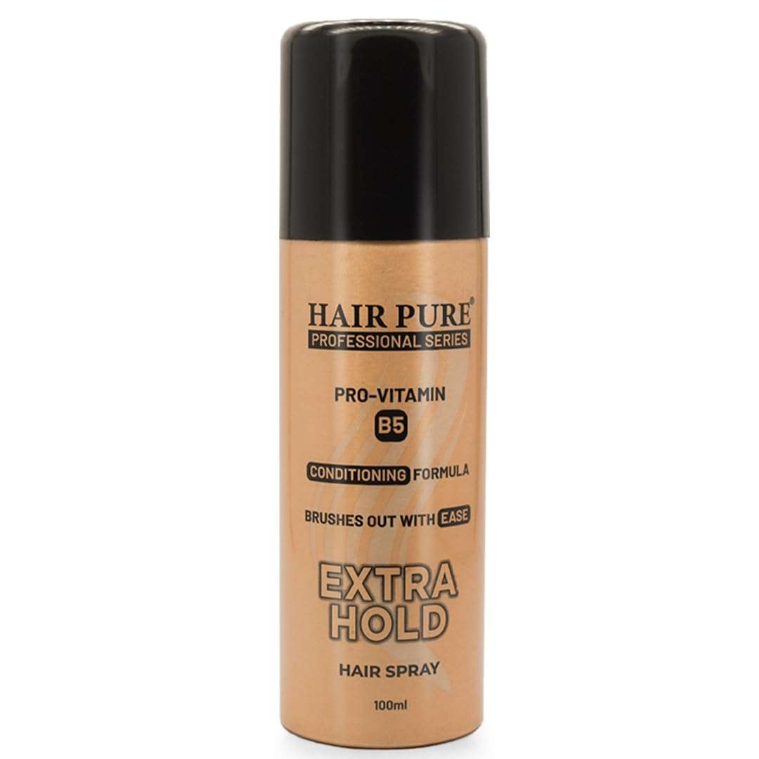 Hair Pure Extra Hold Hair Spray | Quick Drying | Long Lasting Hold | No Flaking | Natural Shine | Non-Sticky | Easy Wash Off | Pro Vitamin B5 | Conditioning Formula (100Ml) 1