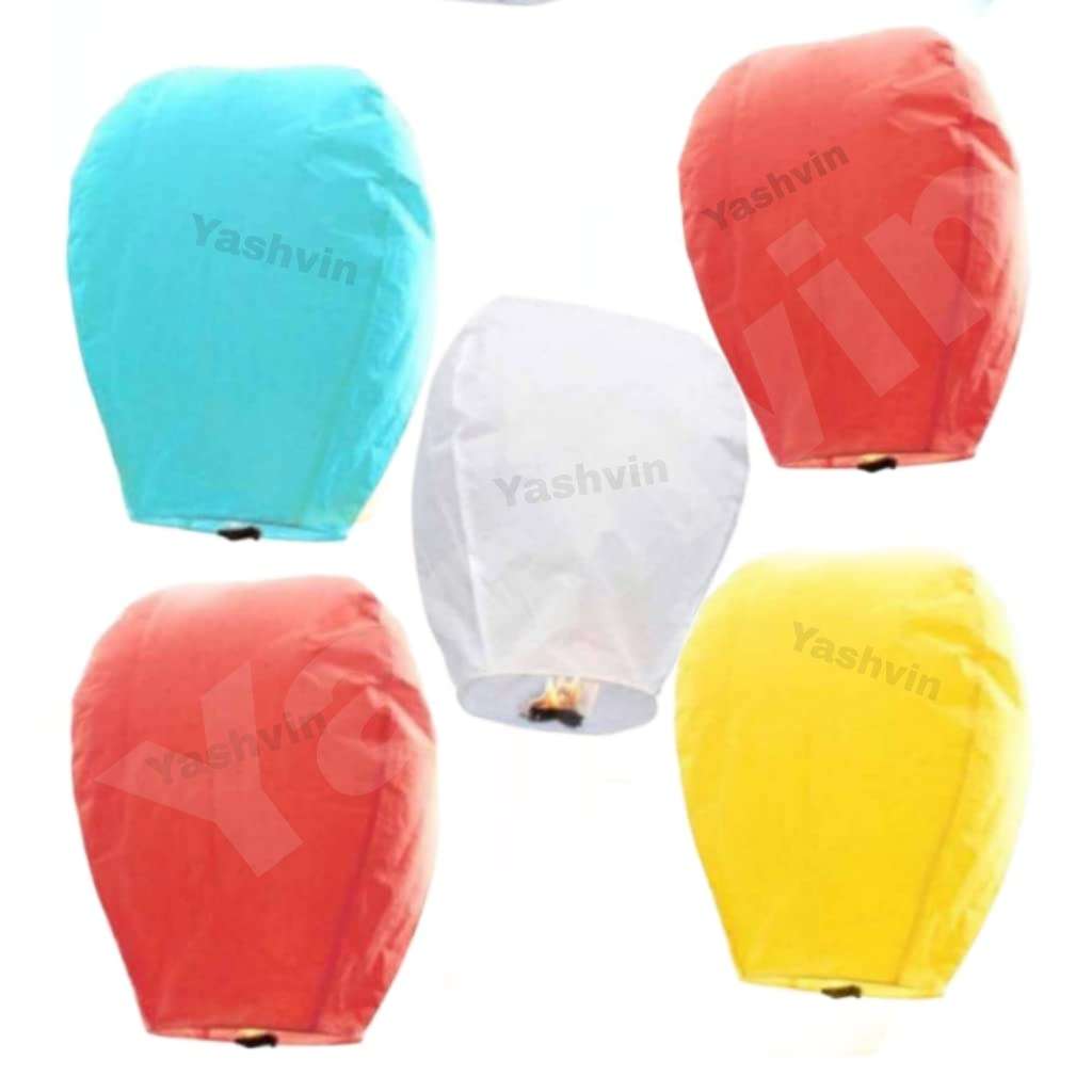 Kite Paper Flying Sky Hot Air Balloon Multicolour Wishing Sky Lanterns Kite /Flying Night Sky Candle for Diwali/Christmas/Marriage/Birthday/All Festival Pack of 3 NVC34 1