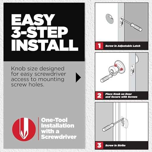 Kwikset Tylo Entry Door Knob with Lock and Key, Secure Keyed Handle Exterior Doorknob, Front Entrance and Bedroom, Satin Chrome, Pick Resistant SmartKey Rekey Security 4