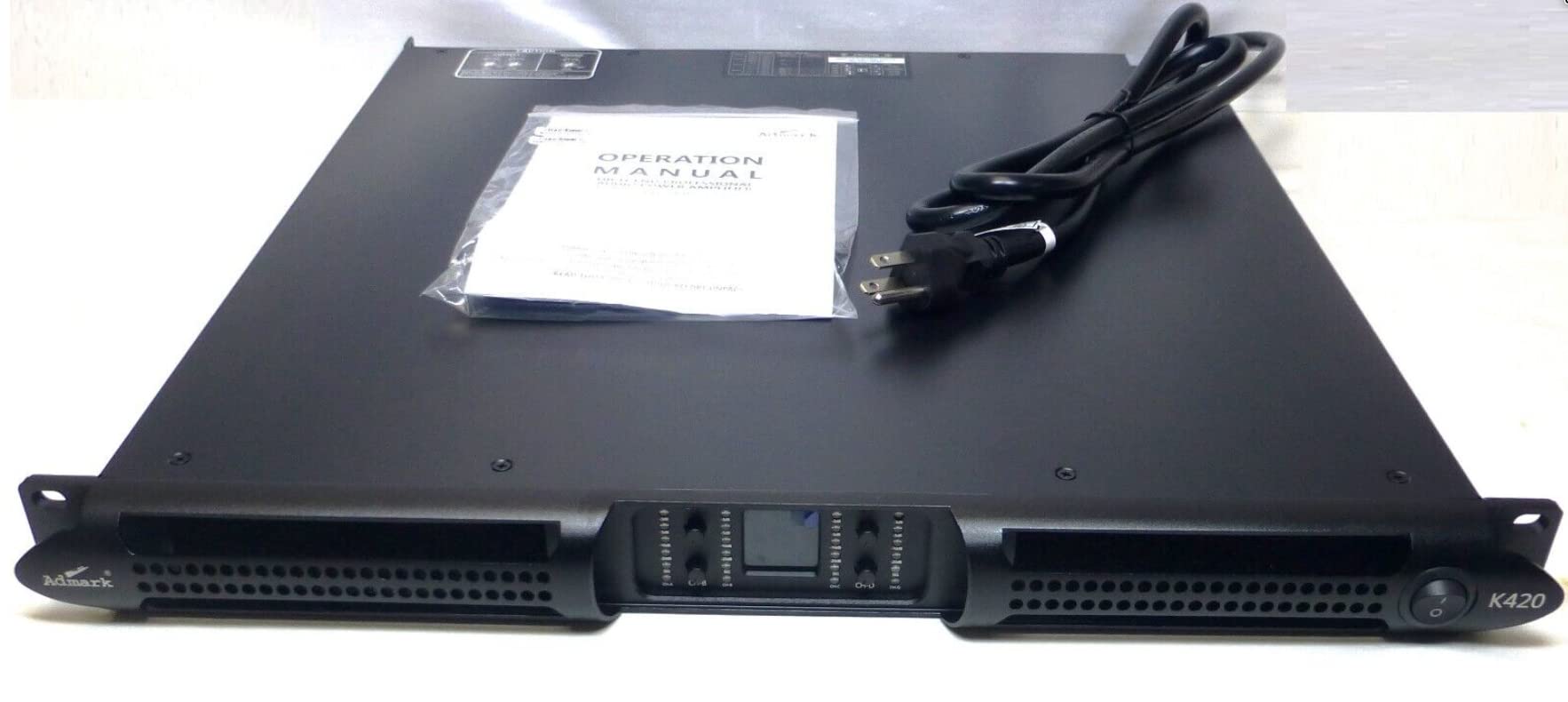 Admark K420 Class D Professional Power Amplifier One Space 2000 Watts x 4 @ 8Ω