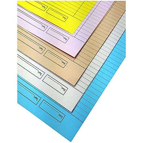Class Fun A4 one side Ruled Color Sheets (Pack of 100 Sheets) for Project/Assignment/Practical/Homework (A4, One Side Ruled),Mulitcolor 1