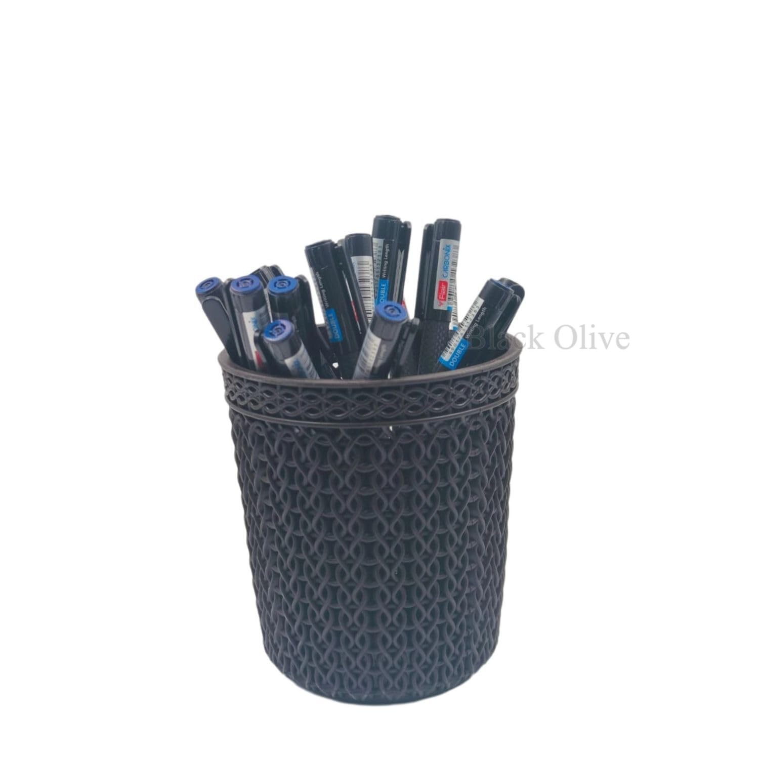 Black Olive Net Basket - Multipurpose Plastic Mini Round Basket for Small Things Spoons Pencile Stepler Brushes Cutlery Holder, Desk Storage Organizer for Home & Office, Stationery Desk Display(Q-1) 6