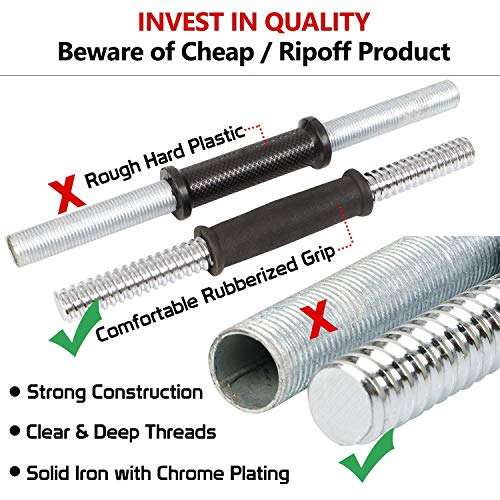 Dolphy Chrome Iron Adjustable Fitness Dumbbell Set for Home Gym (20 Kg) 6