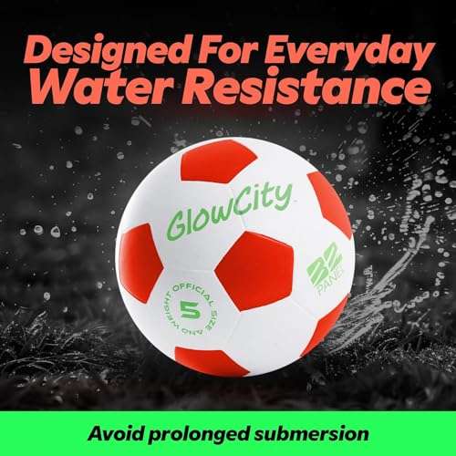 GlowCity Glow in The Dark Soccer Ball | Light Up Indoor/Outdoor Soccer Ball with 2 LED Lights | Pre-Installed Batteries | Fun Gift for Teens 3