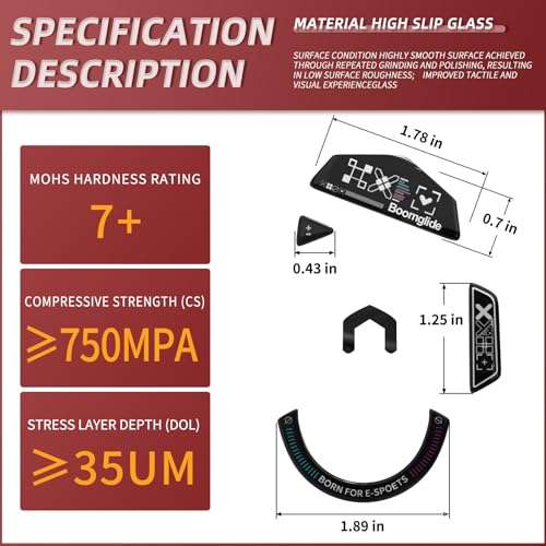 YIMAGUJRX Glass Mouse Skates for Logitech G 502 Lightspeed Wireless,Fastest and Smoothest Mouse Feet/Skates (Black Print) 3