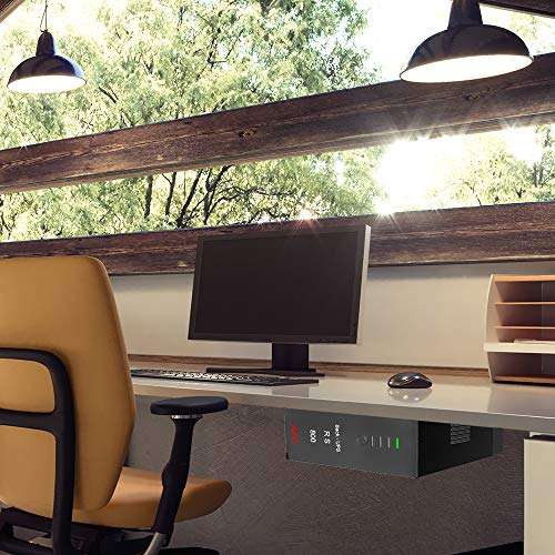 Oeveo Under Mount 242-12W x 4H x 11D | Under Desk Computer Mount for Small Form Factor SFF Computers and PCs | Compatible with PlayStation 4, PS4 Pro, PS4 Slim for Under Desk Gaming (1 Pack) 3