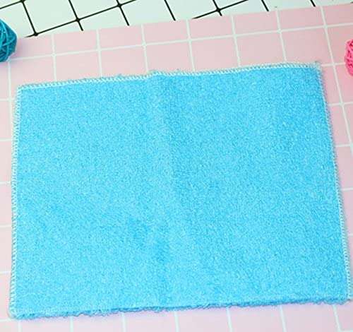 GlobalNiche® Blue5 pcs Bamboo Fabric Cleaning Cloth Fast Drying Dish Bowl Scouring Pad Towels Cleaner Kitchen Cleaning Tools (78883)