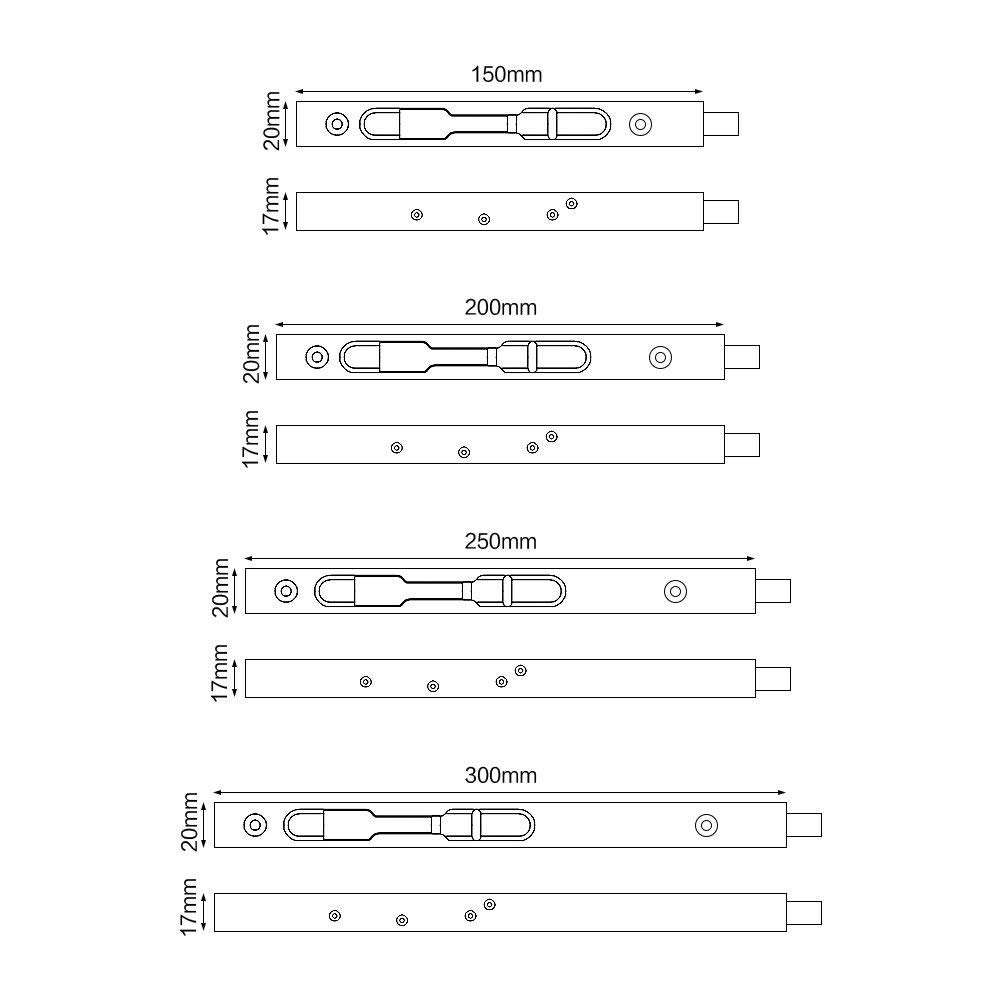 Nubstous 2Pcs 304 Stainless Steel Door Flush Bolt Latch Gate Lock Security Safety Guard Gold 8Inch 2