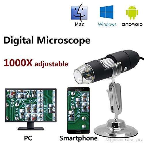 atdaraz 1000x Magnification USB Microscope 8-led Digital Microscope Endoscope with Stand 3