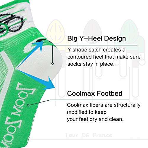 LIN 4 Pack Cycling Socks for Men & Women - Performance Moisture Wicking CoolMax Ankle Socks for Mountain Road Bike Sports 3