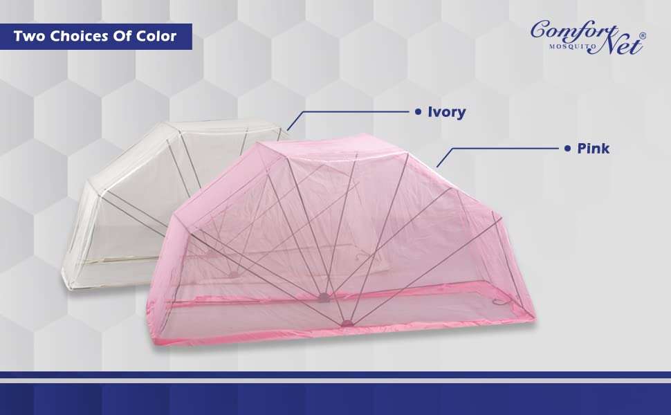 Comfort Mosquito Net- 6 x 7 Ivory (Foldable Large usable on Floor / Ground / Terrace) 5