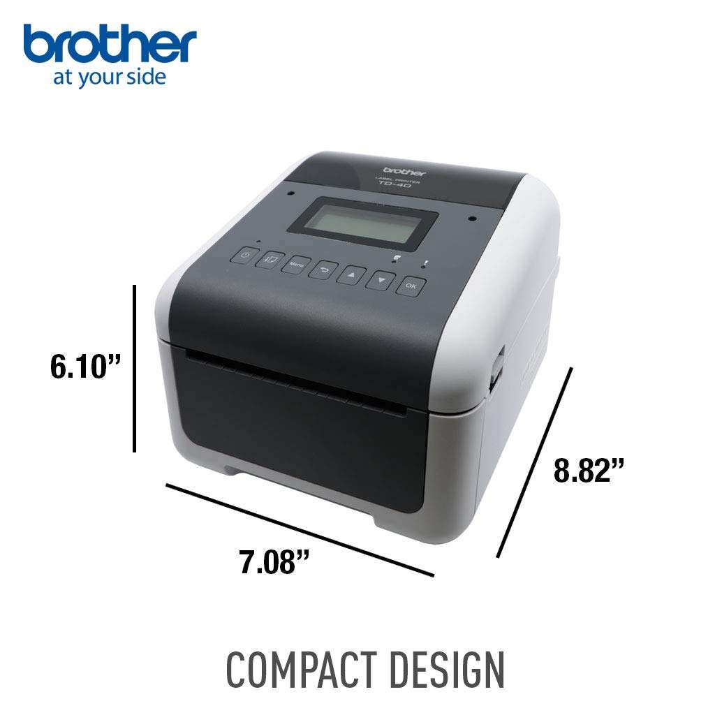 Brother TD-4550DNWB 4-inch Thermal Desktop Barcode and Label Printer, for Labels, Barcodes, Receipts and Tags, 300 dpi, 6 IPS, Standard USB and Serial, Ethernet LAN, Built-in Wi-Fi and Bluetooth,White 3
