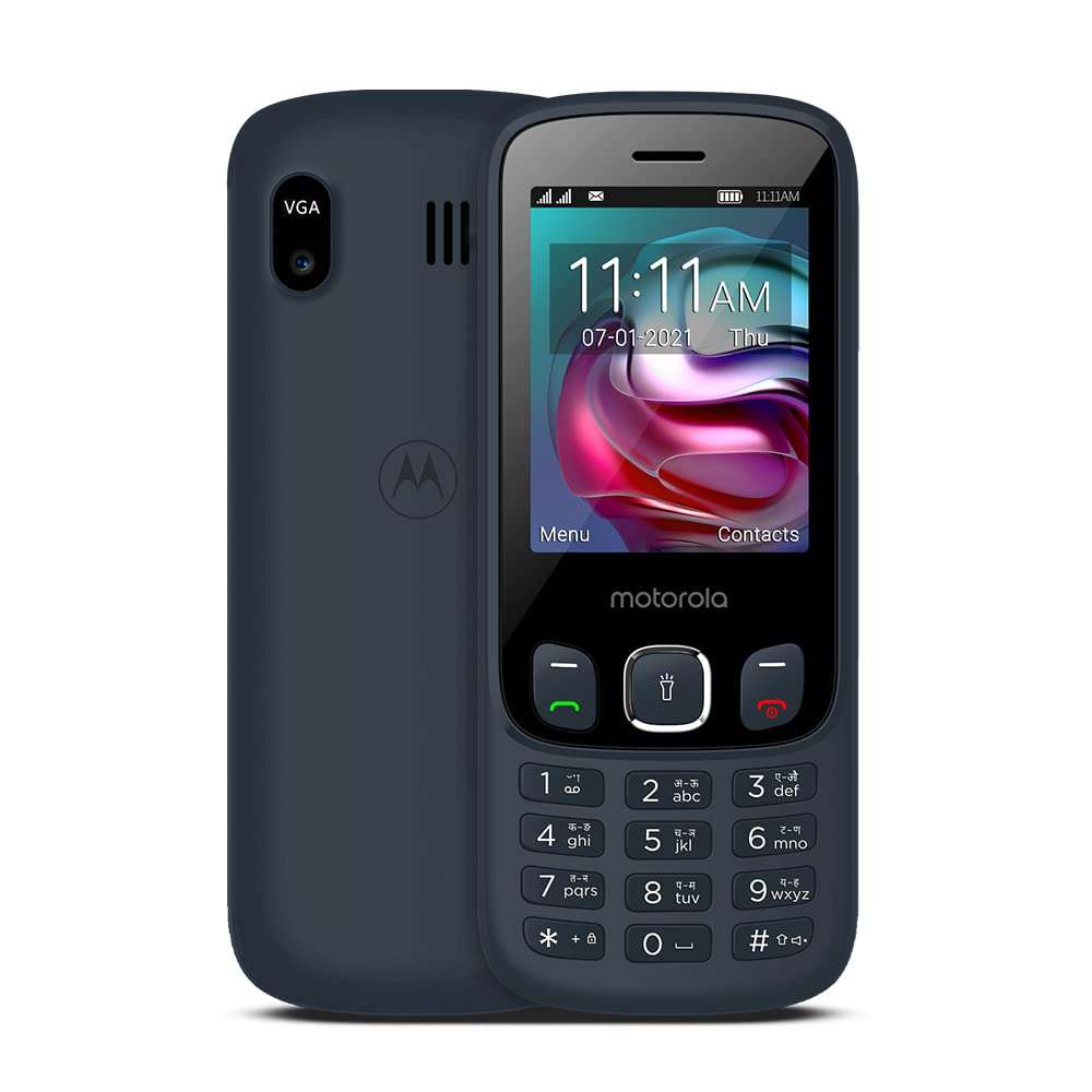Motorola a70 keypad Mobile Dual Sim with Expandable Memory Upto 32GB,Camera, 2.4 inch Screen with 1750 mAh Battery, Dark Blue 6
