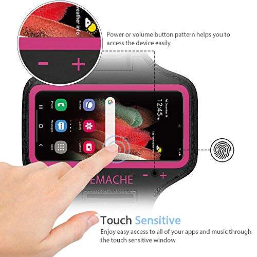Galaxy S25 S24 Ultra Armband, JEMACHE Gym Workouts Running Arm Band for Samsung Galaxy S25/S24/S23/S22/S21 Ultra (Rosy) 2