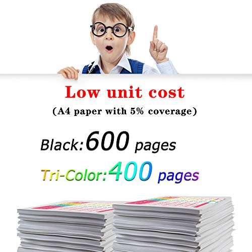 Kamoinc 63xl Ink cartridges Replacement for HP 63 Ink 63XL Ink Cartridge with Officejet 3830 3831 3833 4655 Envy 4510 4520 Deskjet 3630 3632 3634 3636 Printer (1B1C) 3