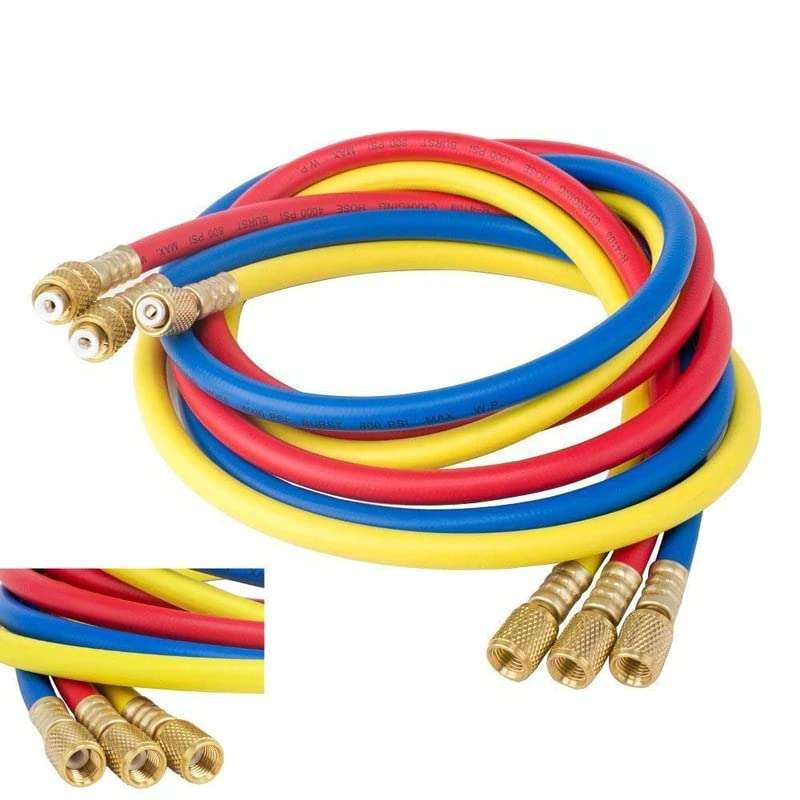 Digital Craft 3Pcs 36" A/C Charging Hose Set for HVAC Air Condition Refrigerant R12 R22 R502 6