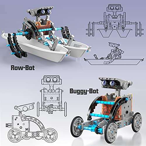 CIRO 12-in-1 Solar Robot Toys, STEM Education Activites Kits for Kids 8-12, 190 Pieces Building Sets 4