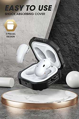 SUPCASE Unicorn Beetle Pro Series Case Designed for Galaxy Buds Live 2020 Release, Full-Body Rugged Protective Case with Carabiner (Black) 3