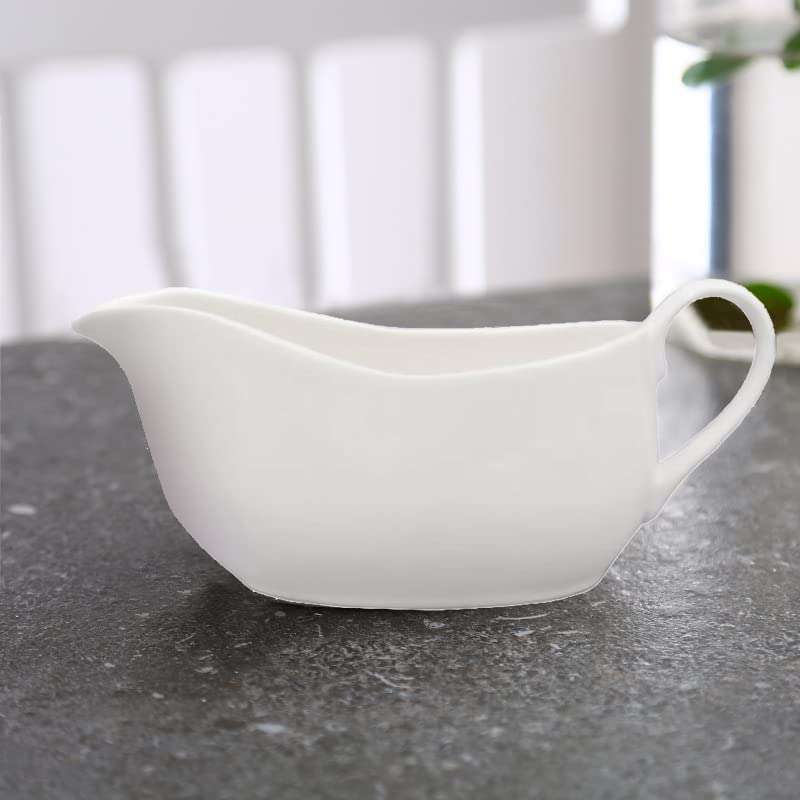 123Arts Gravy Boat Ceramic Sauce Boat for Salad Dressings Creamer Broth Black Pepper,400ml 6