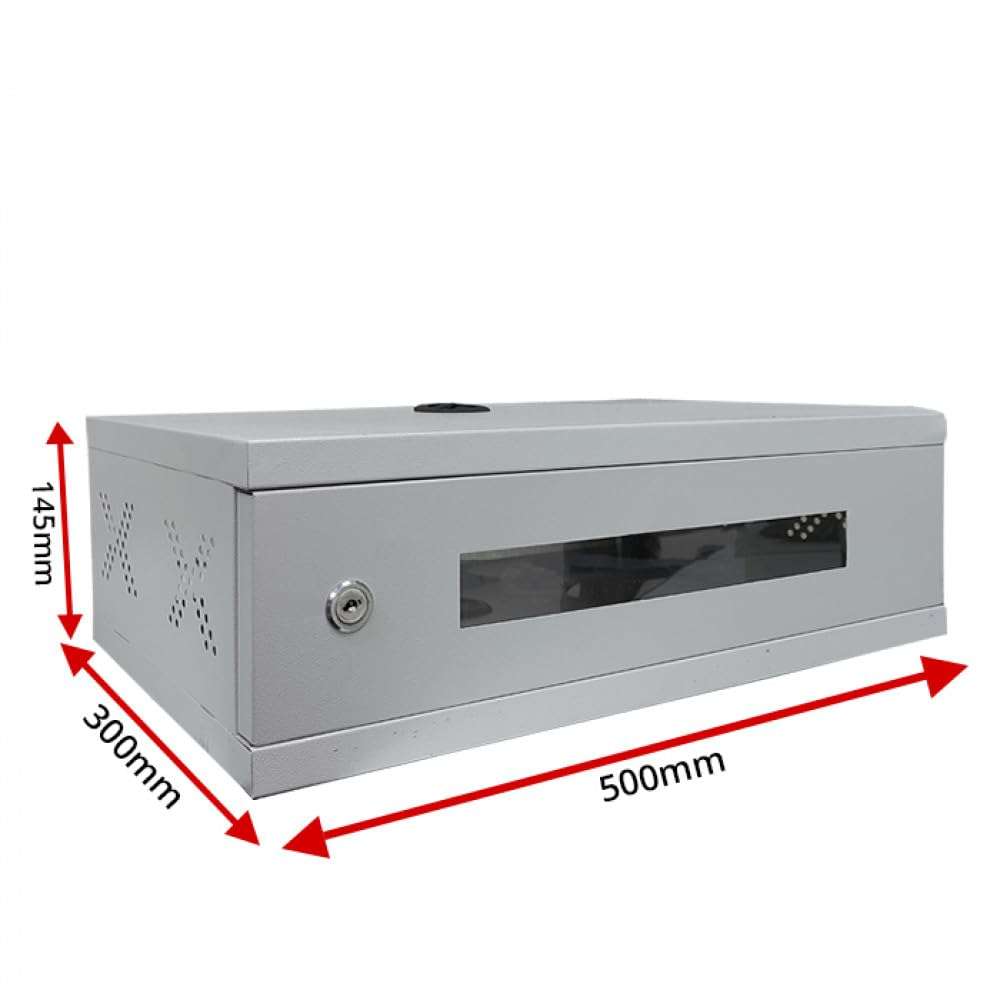 Zuumstar CCTV/DVR Cabinet Box/Network Folding Rack/NVR - Server Folding Rack/CCTV Camera Box with Lock/dvr Box for CCTV - (30D x 50W x 15H) - 2U - Transparent Glass Door Cabinet - (Metal) 4