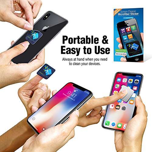 Clean Screen Wizard Microfiber Screen Cleaner Sticker, Handy Screen Cleaning for Cell Phone, iPhone, Samsung, Small Electronic Devices, Touch, Tech Gadgets, Stocking Stuffers, Gift Ideas 2