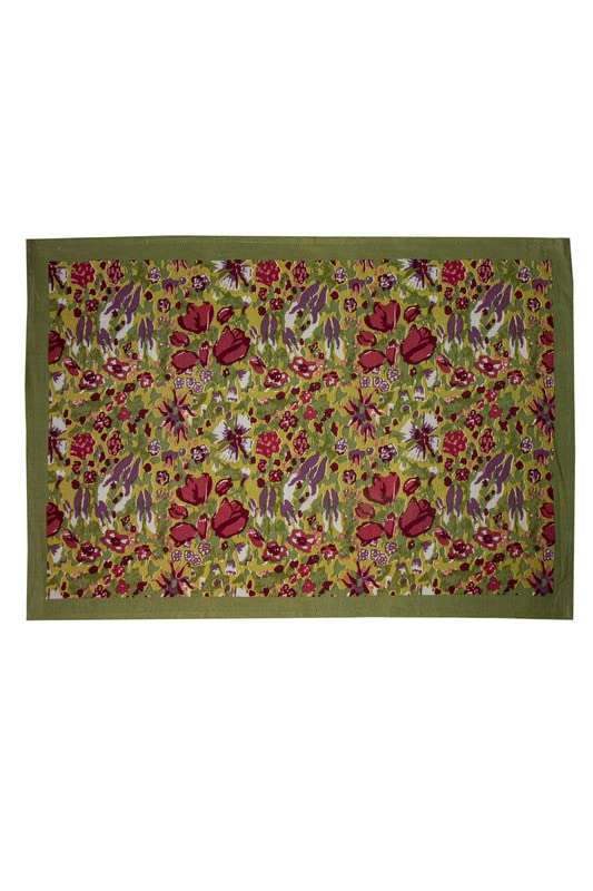 CONTRAST LIVING Milan Hand Block Printed Kitchen Towel/Dish Towel/Hand Towel Multi Color Set of 4 Pcs 1