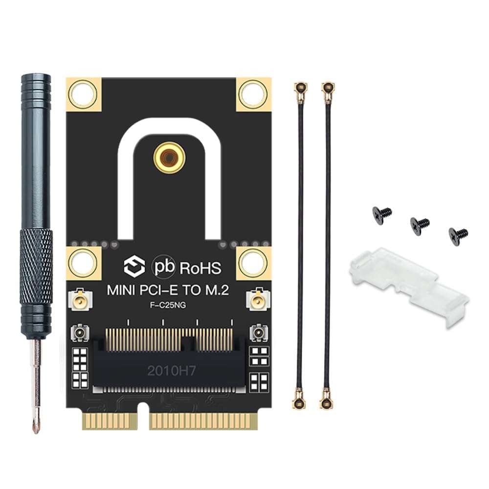 M.2 Key A/E to Mini PCI-E Converter Card, Enable NGFF WiFi Cards Like AX210/AX200 on Older Laptops with Mini PCI-E Slot, for Models from 2010-2016 1