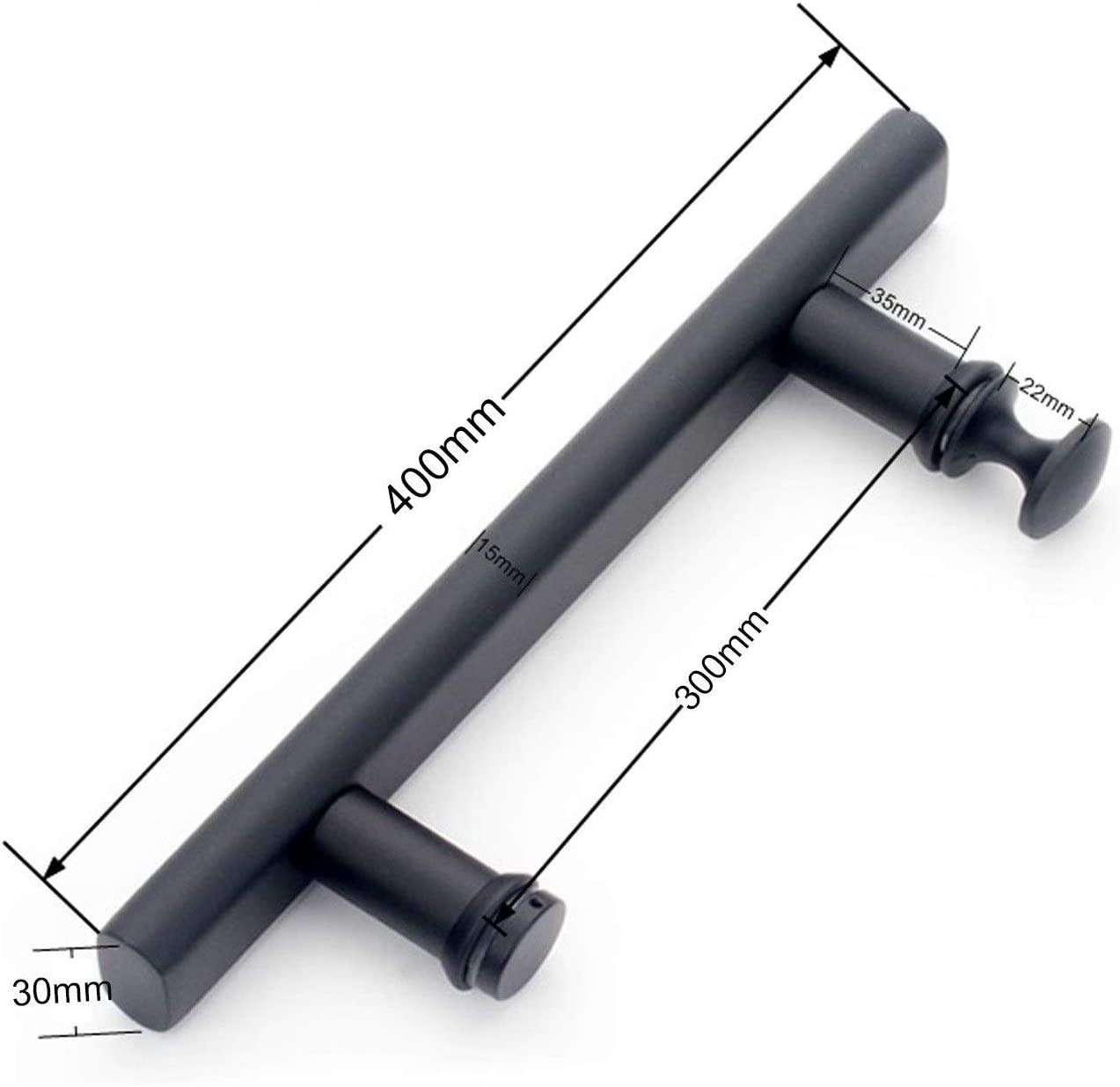 Dpprdl Replacement Glass Door Handles Sets, Stainless Steel Single Door Pull Push Glass Door Handles, Black (Size : 145mm) (Size : 300mm) 2