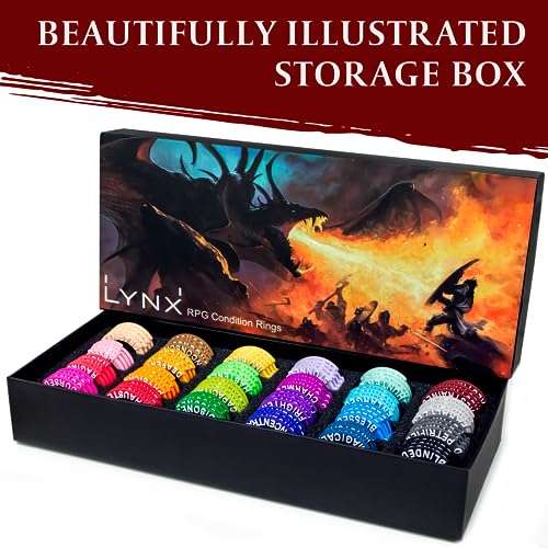 DND Miniatures Condition Markers - 96 Rings to Track 24 Different Status & Spell Effects for RPG/DND Minis Like Dungeons and Dragons 5th Edition & Pathfinder Perfect DnD Gifts & D&D Accessories Tokens 6