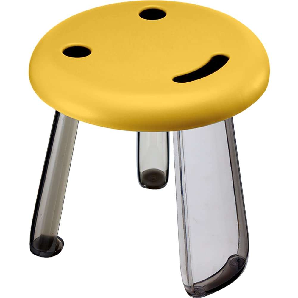 WAYUTO Cartoon Children Plastic Smile Face Kids Round Stool Chair Toddler Sitting Kindergarten Stool Shoes Changing for Home, Bedroom, Living Room Decoration 1