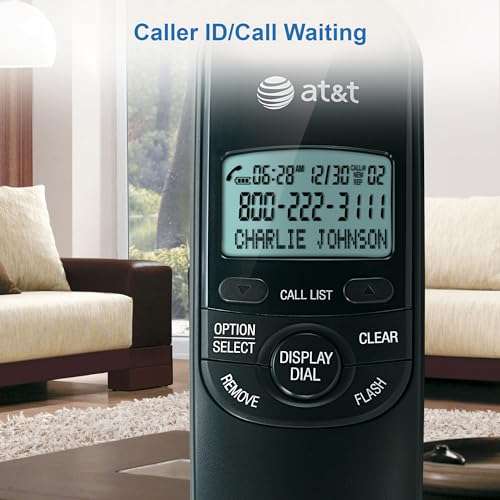 AT&T TR1909B Trimline Corded Phone with Caller ID, Black 2