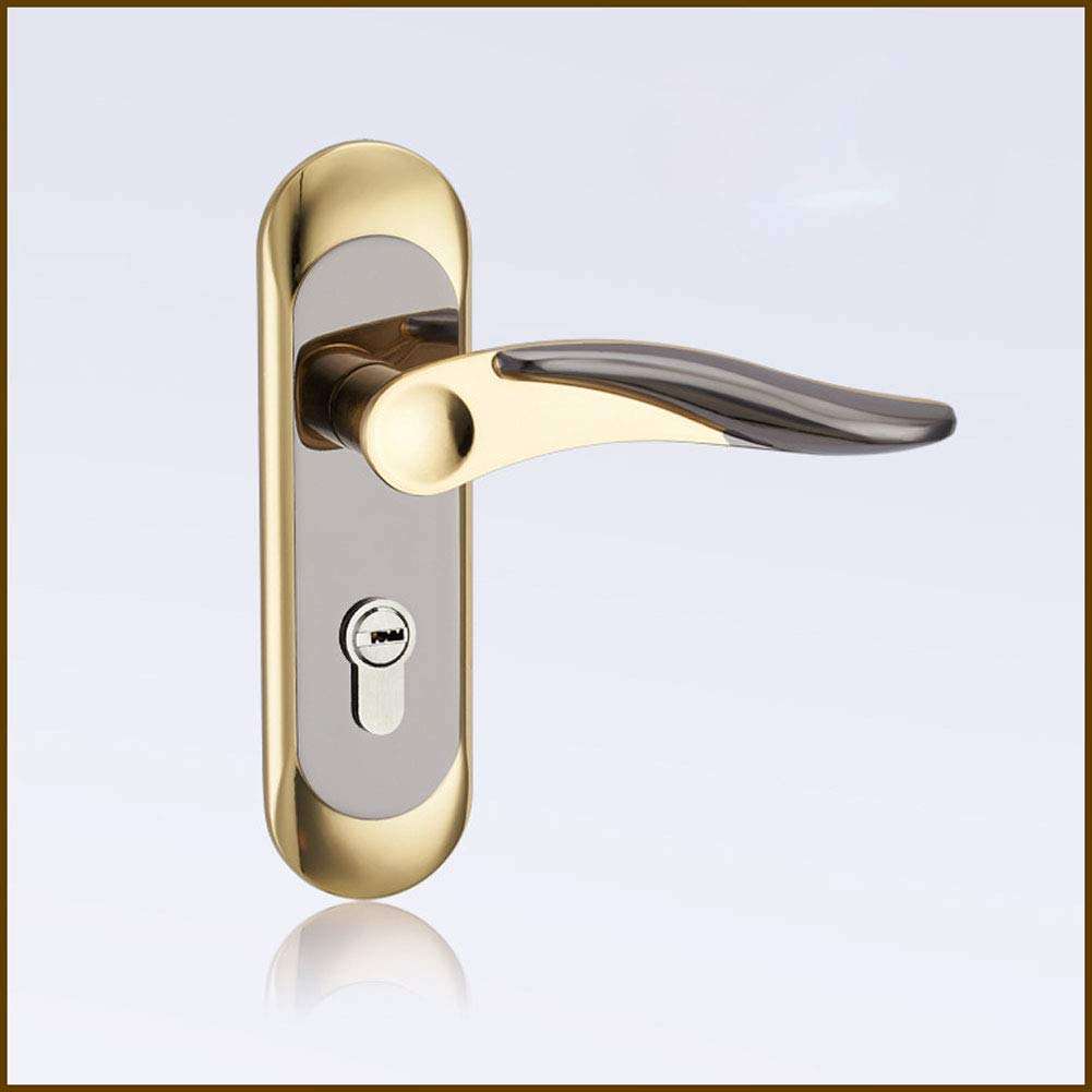 QASIN Door Lock Indoor Home Bedroom Door Simple Door Handle Aluminum Alloy Titanium Black Gold Single Bolt Lock Engineering Supporting 1