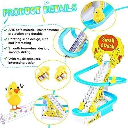 Lattice Duck Race, Automatic Stair Climbing Duck Race Track Set (Multicolor) 3