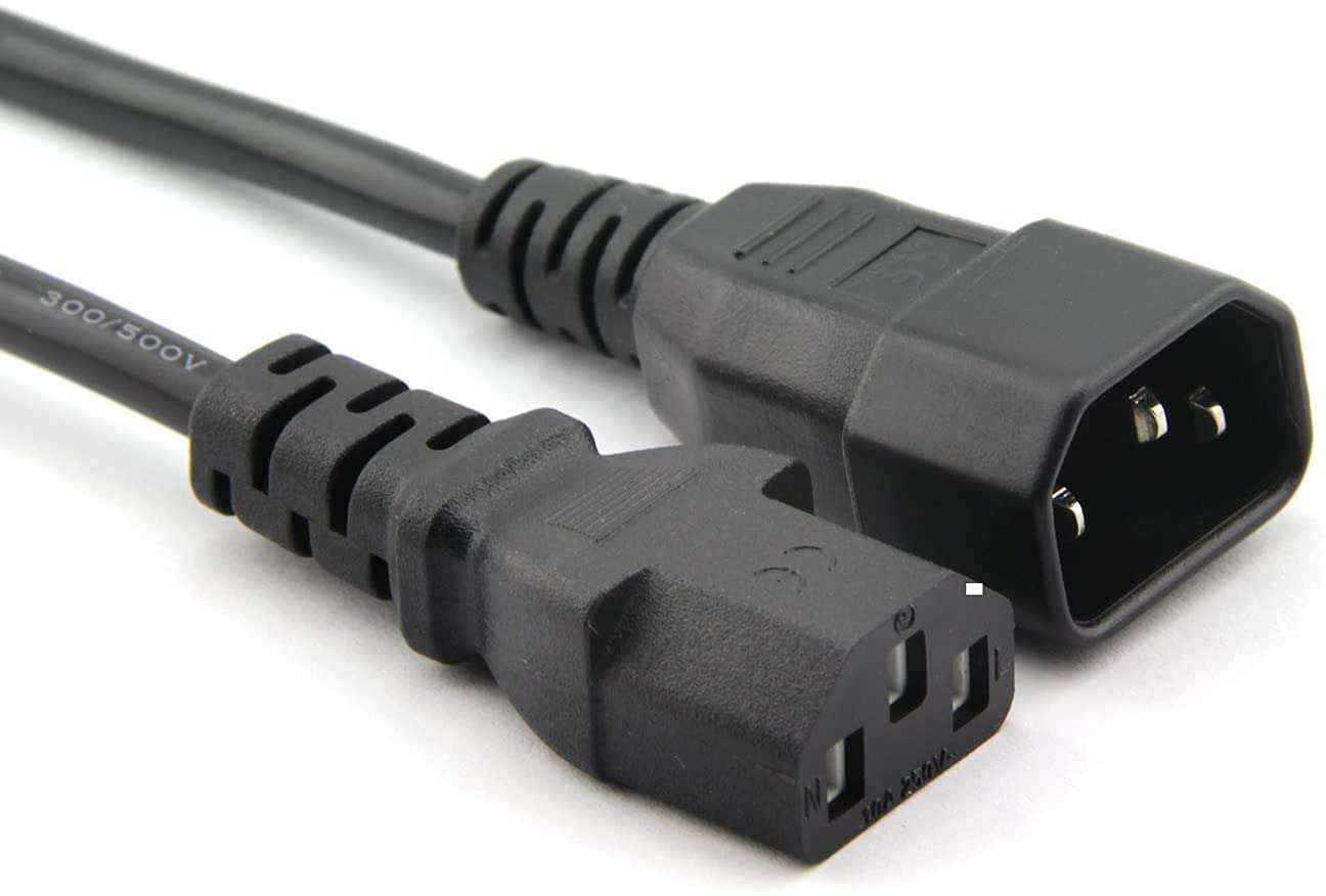Longdex 2-Pack Standard Computer Power Extension Cord 18Awg 250V 10A IEC 320 C13 Female to C14 Male Power Cable 6 Feet 2