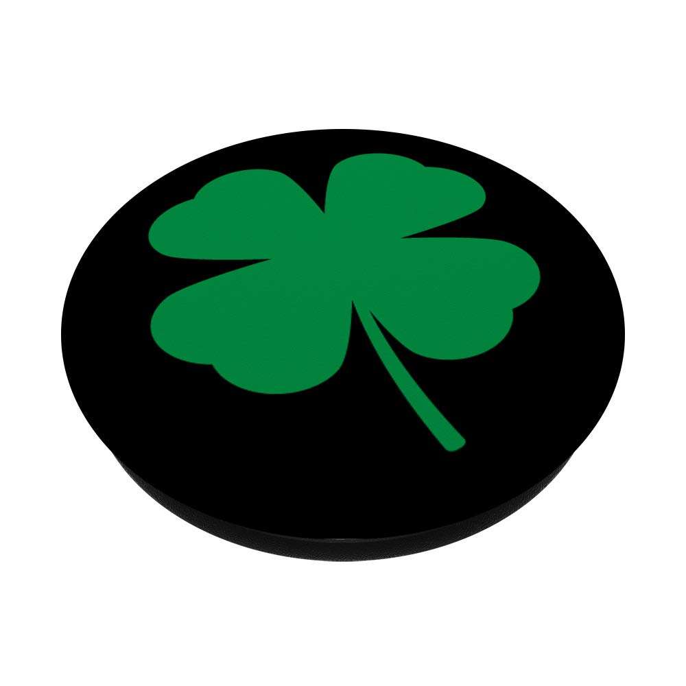 SHAMROCK FOUR LEAF CLOVER LUCKY GREEN AND BLACK PHONE GRIP PopSockets PopGrip: Swappable Grip for Phones & Tablets 2