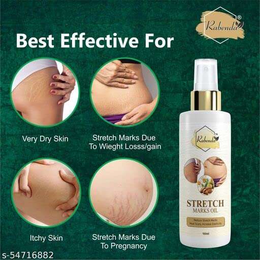Rabenda Stretch Care Oil to Minimize Stretch Marks & Even Out Skin Tone - Blend of 6 Oils with Rosehip (200 ml) 5