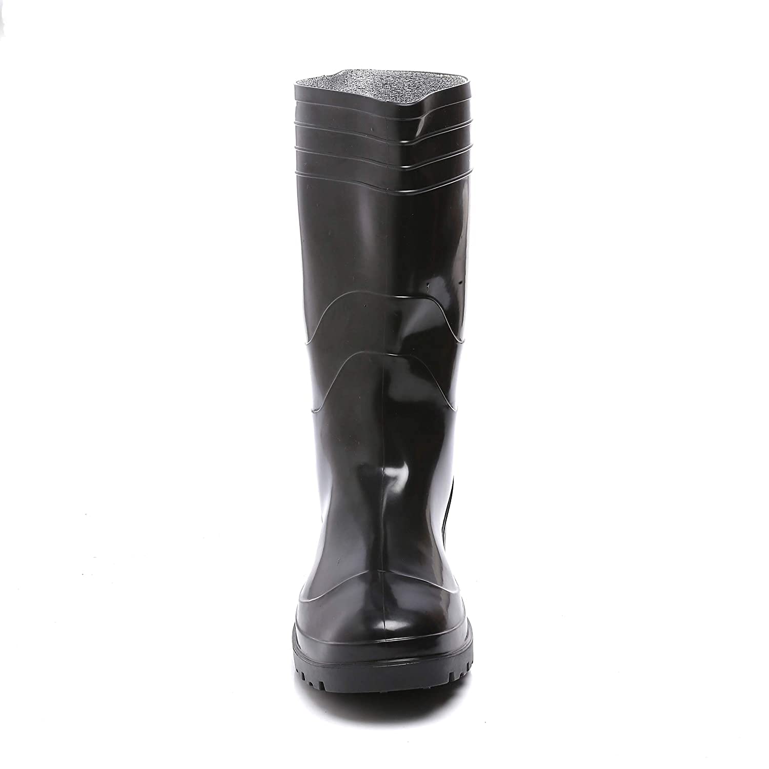 HILLSON WelSafe Black Industrial Safety Gumboots Mens Black Long Pvc Boots For High Ankle Safety 12.5 Inch Size-7 4