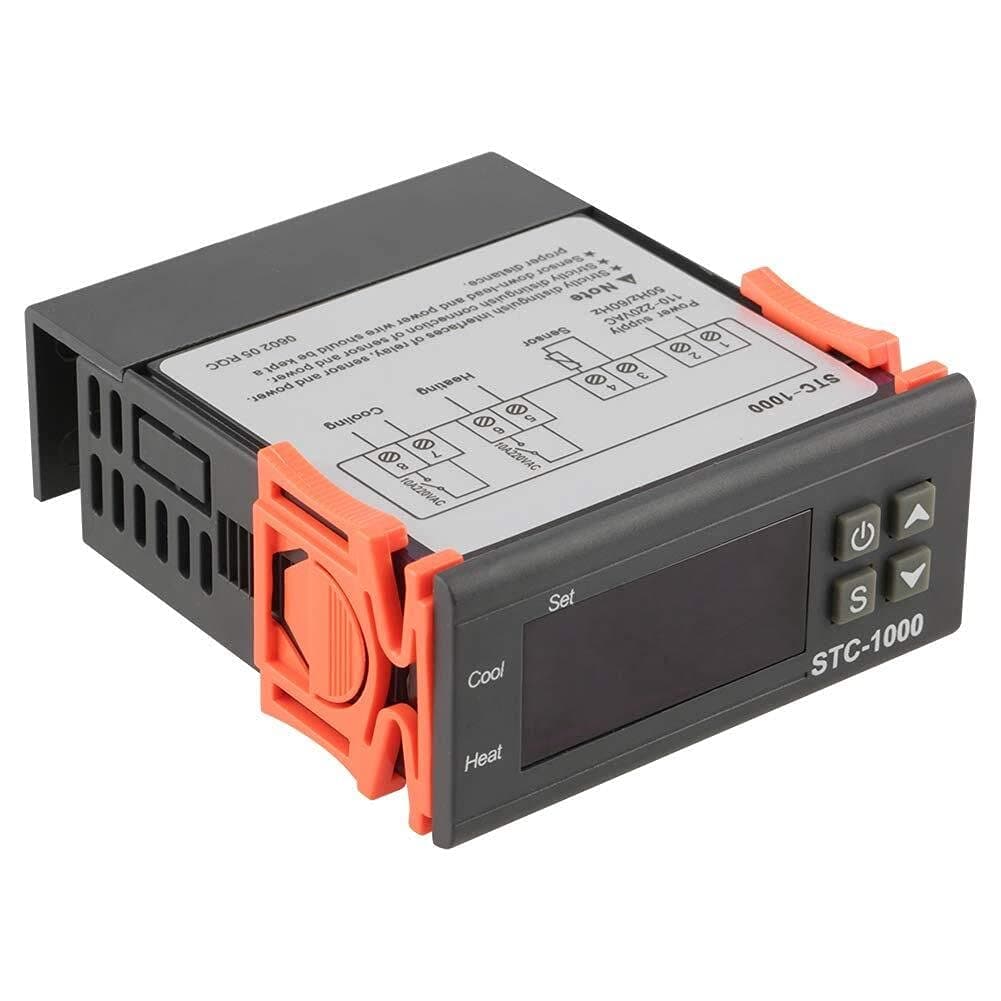 WEI-LUONG Tools Reminnbor Thermostat Dual Digital Display Temperature Controller with Double NTC Probe Heater Sensor Probe Two Relay Output 12V Relay 5