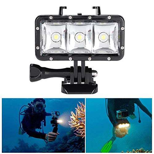 Underwater LED Video Light, Super Bright 40m/130ft Mini Waterproof Diving Fill Lamp 3 Lighting Modes for, for, for XiaoYi Action Camera 3