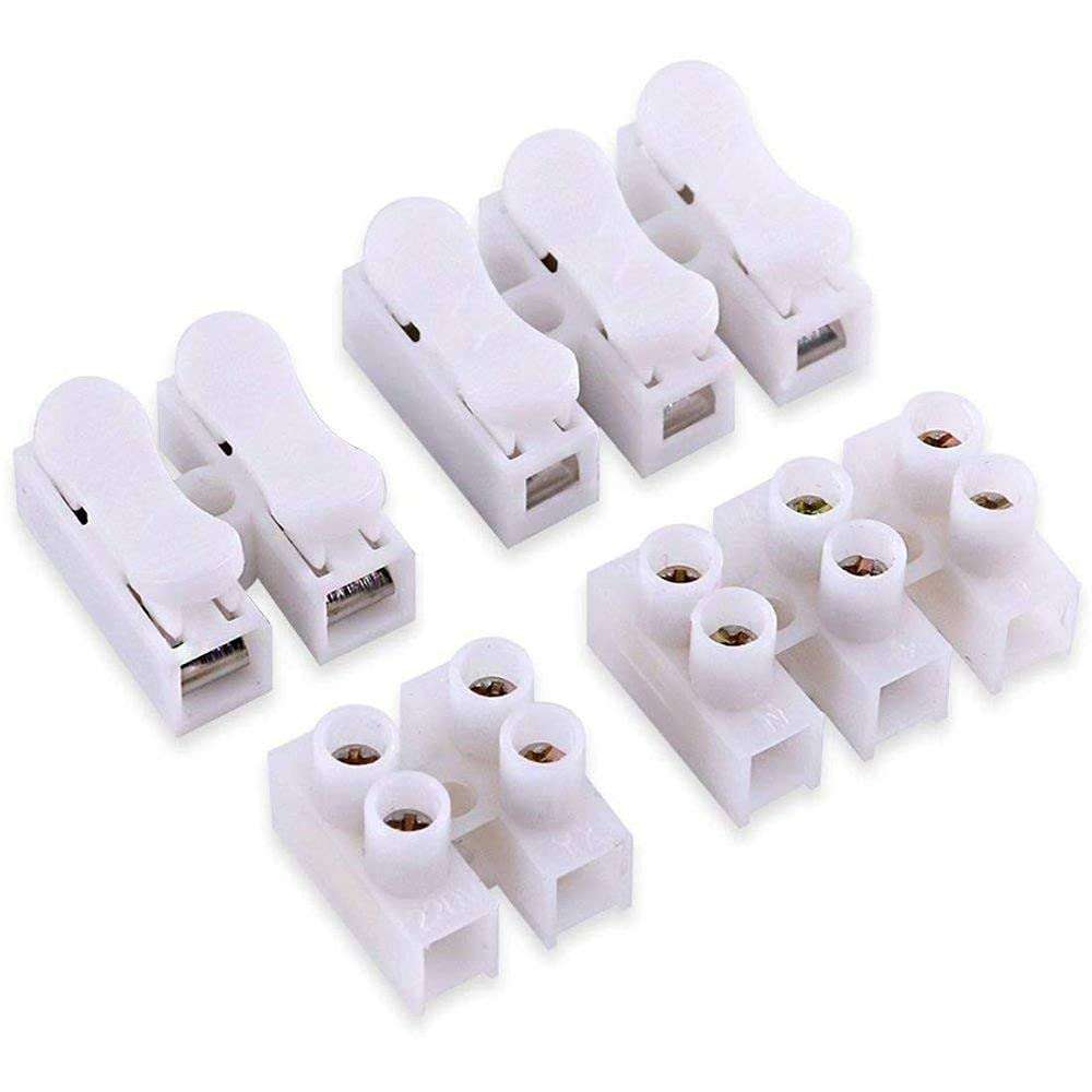 DIY Crafts CT-DIY-HI-20956 CH2/3 Spring Wire Connector Quick Connector Terminal Block Electrical Cable Clamp Terminal Connector LED Strip Light 1