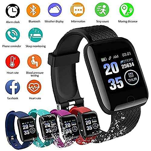 Exxelo (5 Years Warranty Waterproof 1.3" SmartWatch D116 Bracelets Fitness Tracker Heart Rate Step Activity Wristband with Wireless QC10 Bluetooth Headset Earphone inbuilt Rechargeable Battery 4