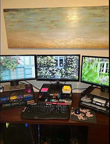 Monitor Stand Riser with Drawer Mesh Metal Desk Organizers Accessories PC Printer Holder with Pull Out Drawer Organizer, Laptop, Notebook,Office Supplies for Computer 6